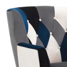 Sessel mit Pouf aus Patchworkstoff – Bromo Viadurini