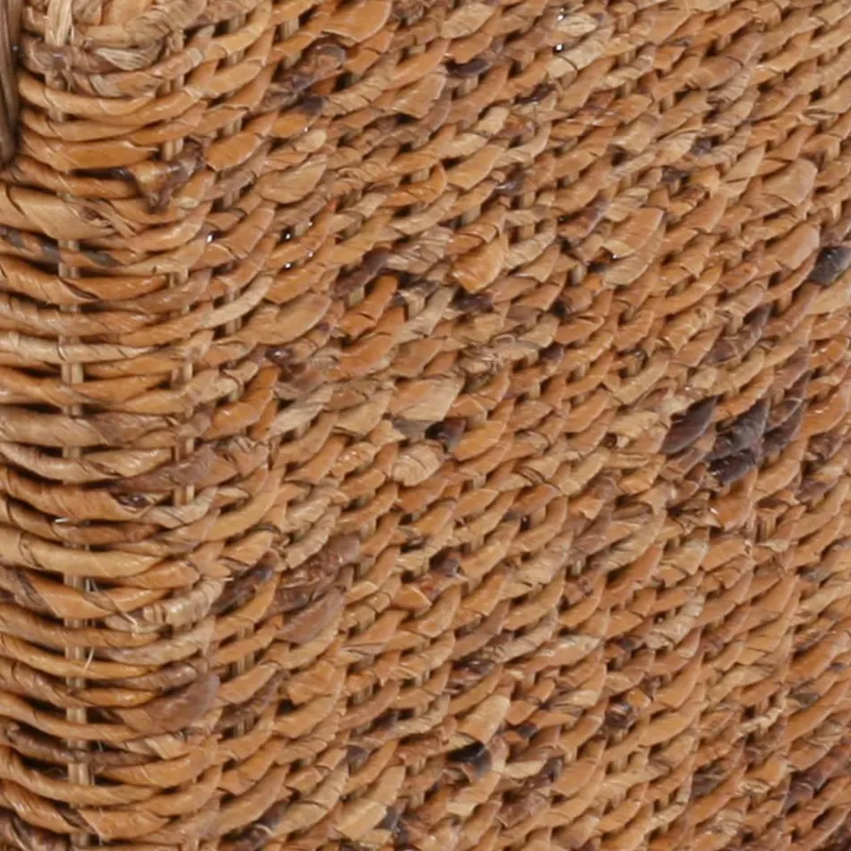 Sessel mit natürlicher Bananenflechtstruktur und ecrufarbenen Kissen - Dish Viadurini