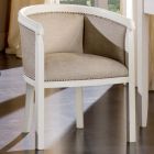 Sessel mit weiß gewachster Holzstruktur, hergestellt in Italien – Smaragd Viadurini