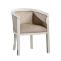 Sessel mit weiß gewachster Holzstruktur, hergestellt in Italien – Smaragd