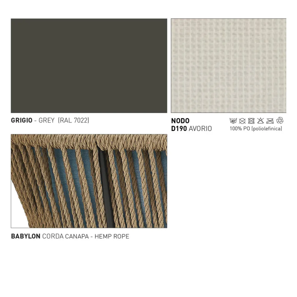 Outdoor-Sessel mit gewebtem Sitz und Kissen - Cricket von Varaschin Viadurini