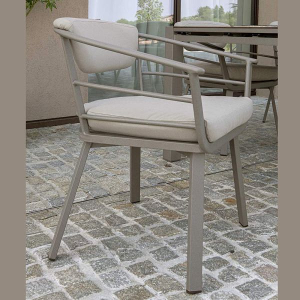 Outdoor-sessel mit taubengrauem aluminiumgestell - righello