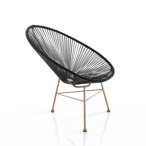 Outdoor- und indoor-sessel aus metall und polyrattan – erbium