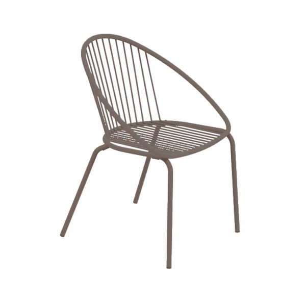 Stapelbarer outdoor-sessel aus stahl made in italy 2 stück - sansa
