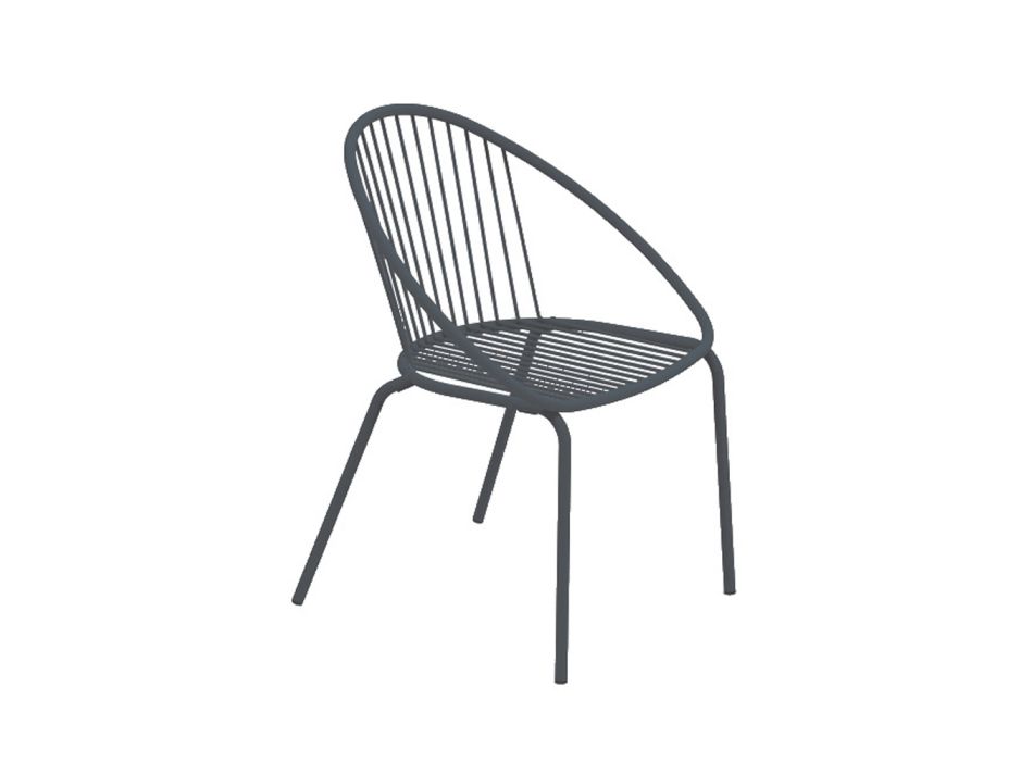 Stapelbarer Outdoor-Sessel aus Stahl Made in Italy 2 Stück - Sansa Viadurini