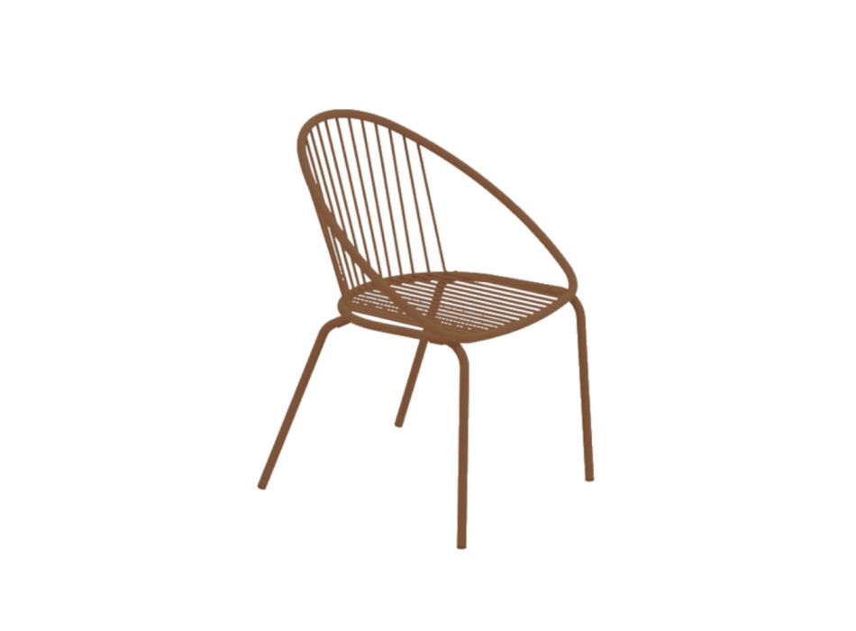Stapelbarer Outdoor-Sessel aus Stahl Made in Italy 2 Stück - Sansa Viadurini