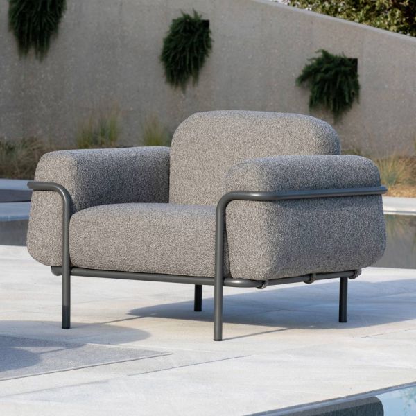 Outdoor-sessel aus stahl und polypropylen made in italy - astrid