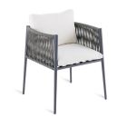 Outdoor-Sessel aus Aluminium und handgewebtem Seil Made in Italy - Nymeria Viadurini