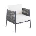 Outdoor-Sessel aus Aluminium und handgewebtem Seil Made in Italy - Nymeria