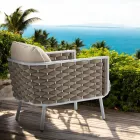 Outdoor-Sessel aus Aluminium und handgewebtem Stoff - Reda Viadurini