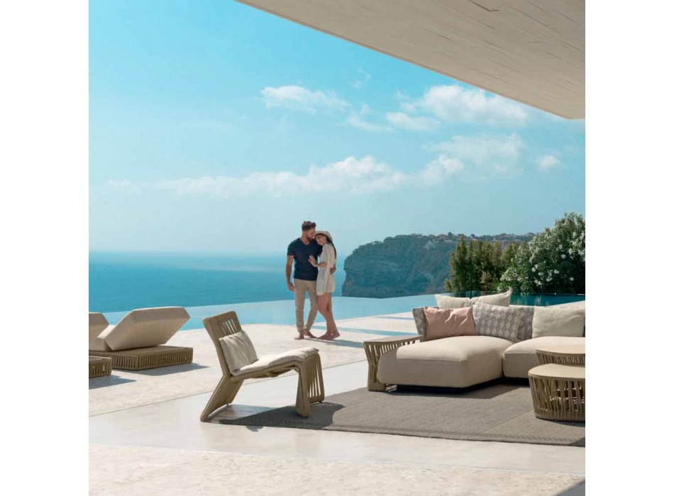 Cliff Talenti Outdoor-Sessel aus Seil und Stoff, Design Palomba
