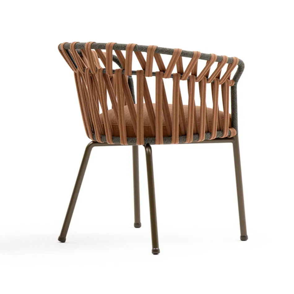 Outdoor-Sessel aus Seil, Stoff und Aluminium - Emma Cross von Varaschin Viadurini