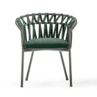 Outdoor-Sessel aus Seil, Stoff und Aluminium - Emma Cross von Varaschin Viadurini