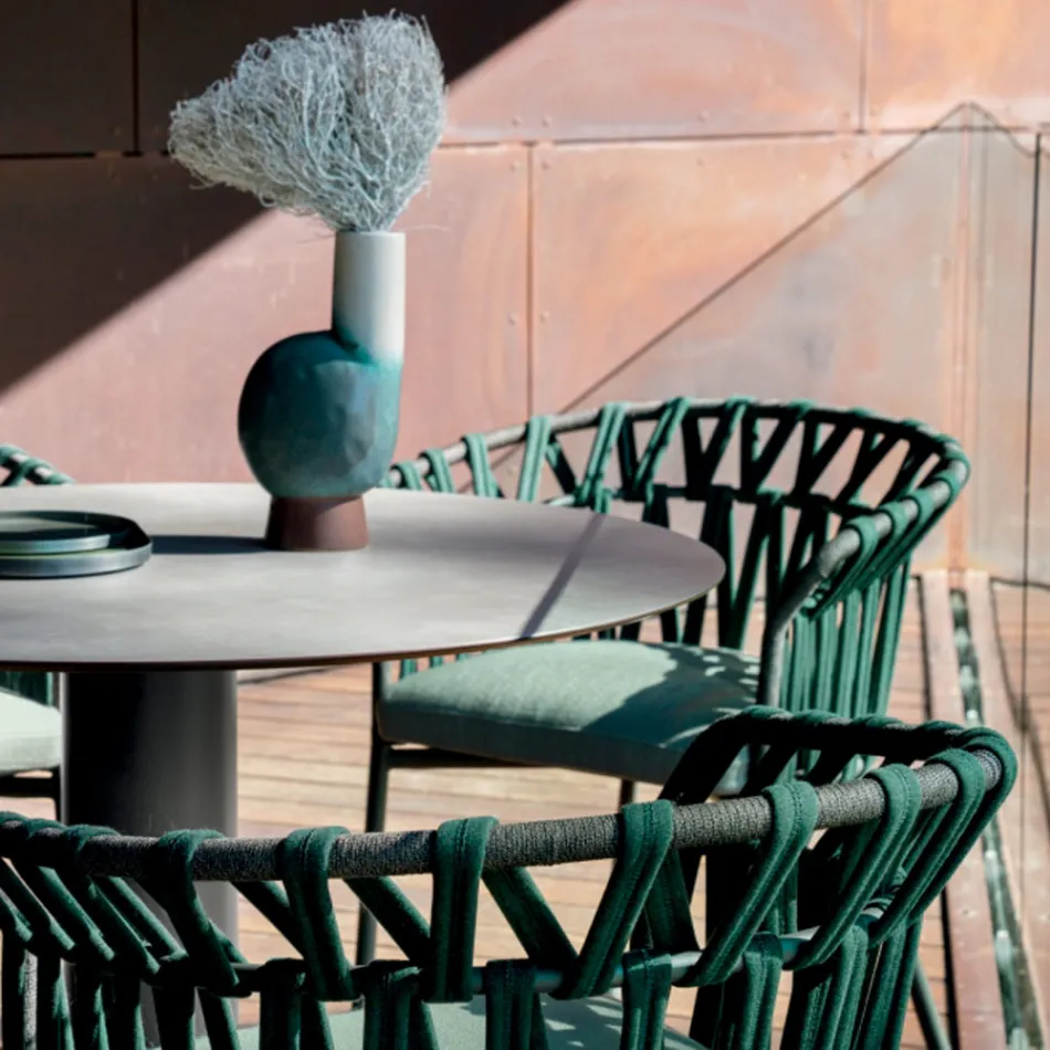 Outdoor-Sessel aus Seil, Stoff und Aluminium - Emma Cross von Varaschin Viadurini