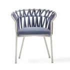 Outdoor-Sessel aus Seil, Stoff und Aluminium - Emma Cross von Varaschin Viadurini