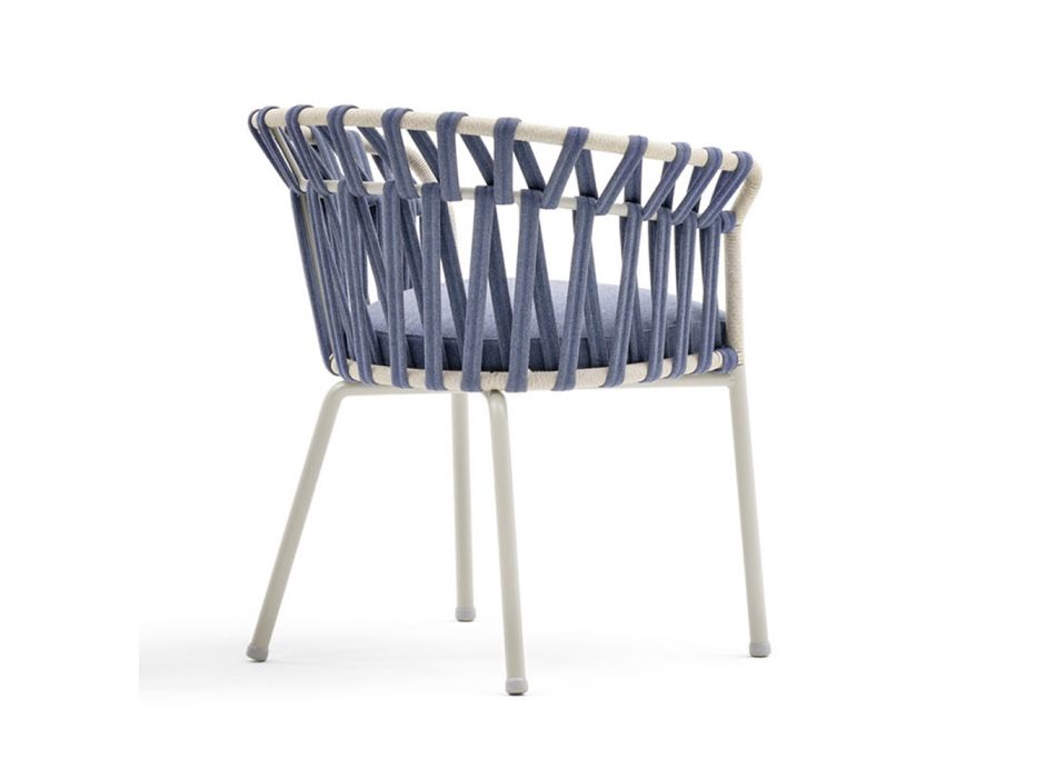 Outdoor-Sessel aus Seil, Stoff und Aluminium - Emma Cross von Varaschin Viadurini