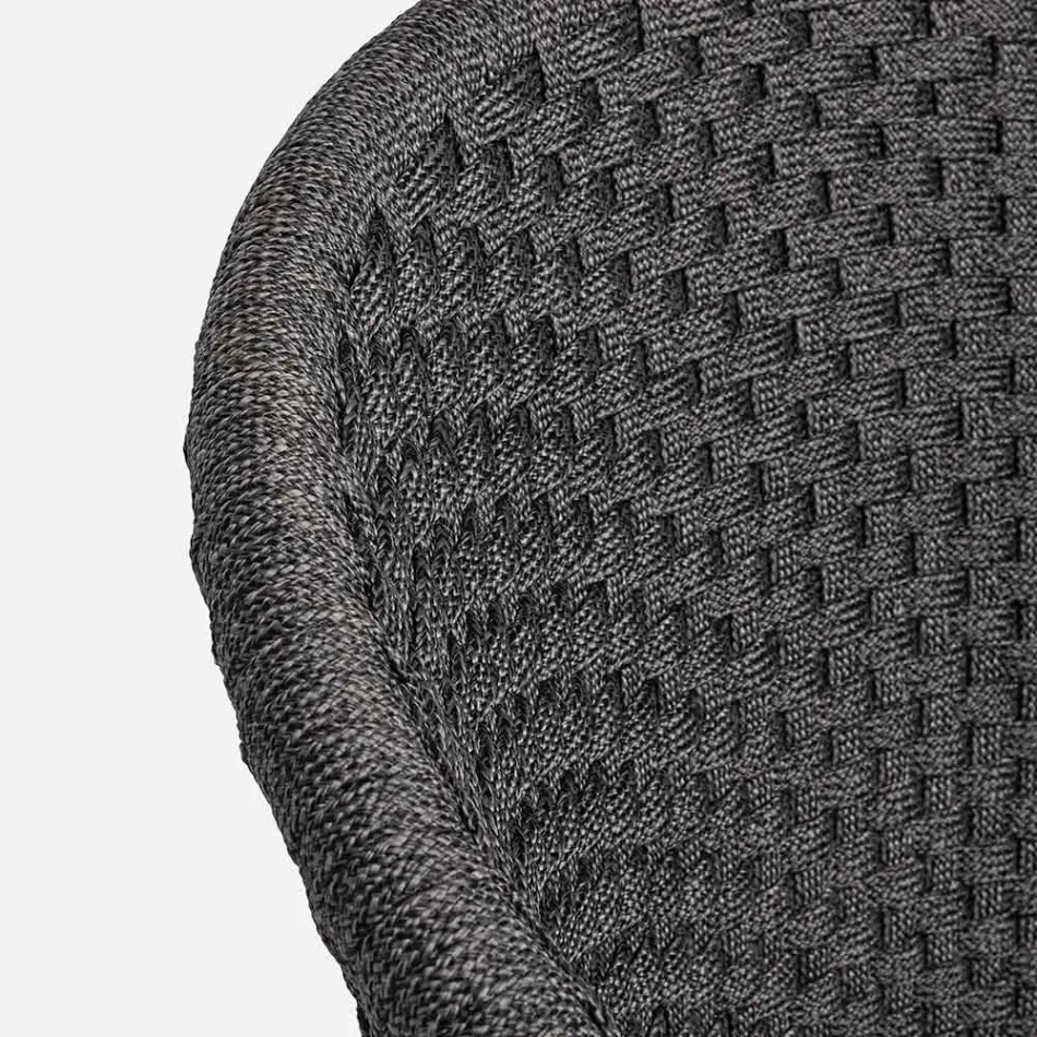 Outdoor-Sessel aus Holz und Seil mit Kissen, Homemotion, 2 Stück – Oskana Viadurini