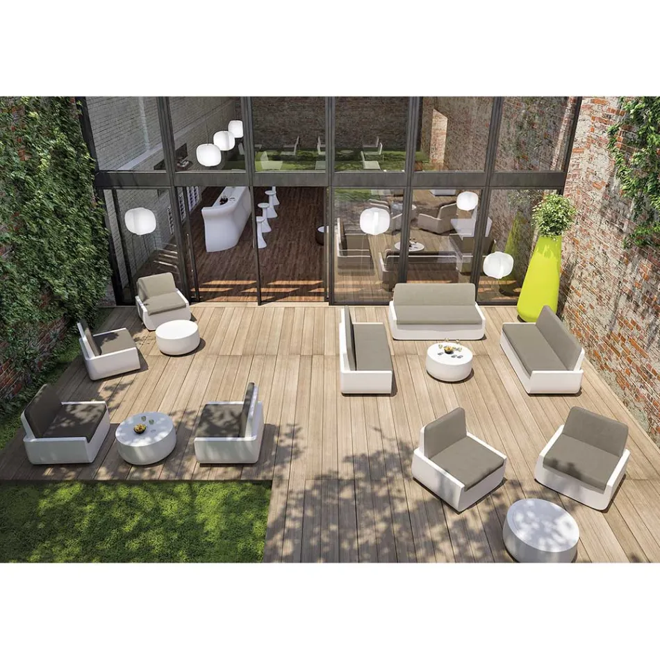 Outdoor-Sessel aus Polyethylen mit Stoffkissen, hergestellt in Italien – Belida Viadurini