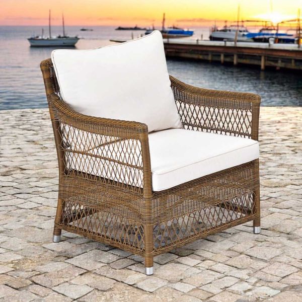 Outdoor-sessel aus handgewebtem polyrattan - gigi