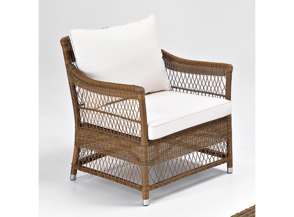 Outdoor-Sessel aus handgewebtem Polyrattan - Gigi Viadurini