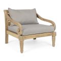 Outdoor-Sessel aus Teakholz mit Stoffkissen, Homemotion - Tatyana