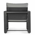 Outdoor-Sessel aus Stoff und Aluminium Anthrazit, 2 Stück - Deria Viadurini