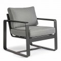 Outdoor-Sessel aus Stoff und Aluminium Anthrazit, 2 Stück - Deria