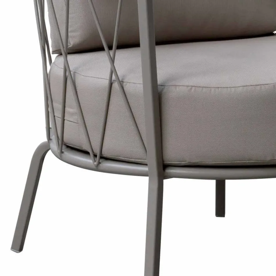 Moderner Outdoor-Sessel aus lackiertem Metall und Stoff Made in Italy - Olma Viadurini