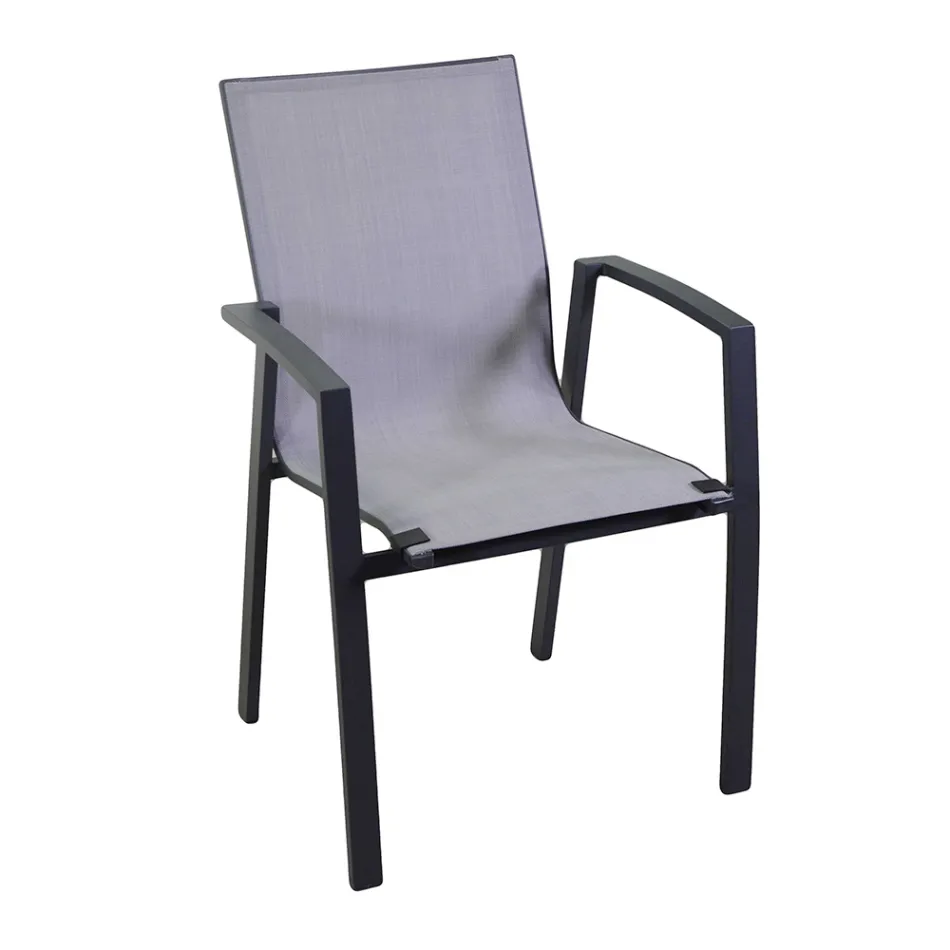 Outdoor-Sessel aus Aluminium und Textilene - Karte Viadurini