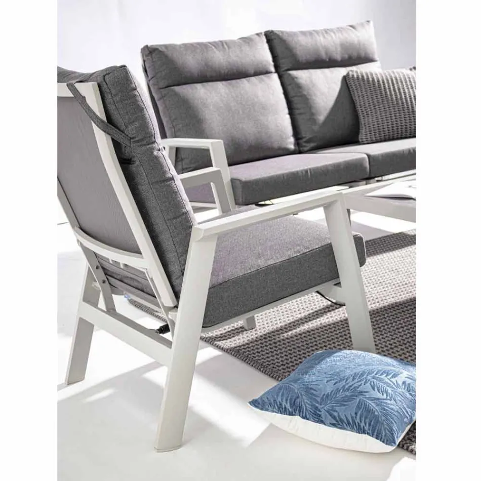 Liegender Outdoor-Sessel aus Stoff und Aluminium, 2 Stück - Nathy Viadurini