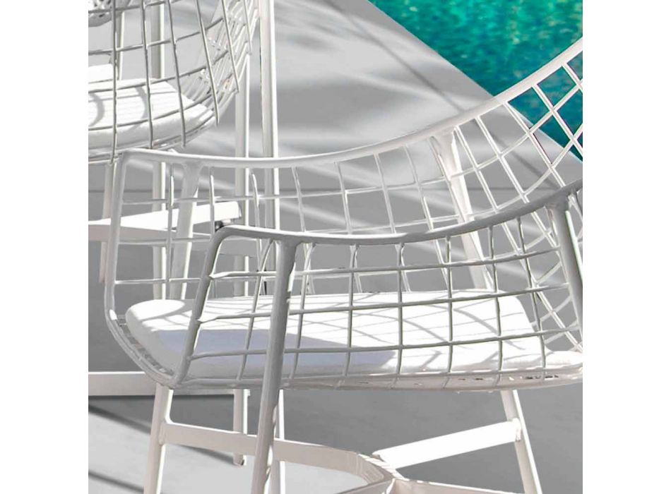 Outdoor-Sessel Varaschin Summer Design-Set aus weißem Stahl Viadurini