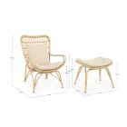 Gartensessel mit Fußstütze und Kunstfasergeflecht - Matter Viadurini