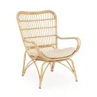 Gartensessel mit Fußstütze und Kunstfasergeflecht - Matter Viadurini