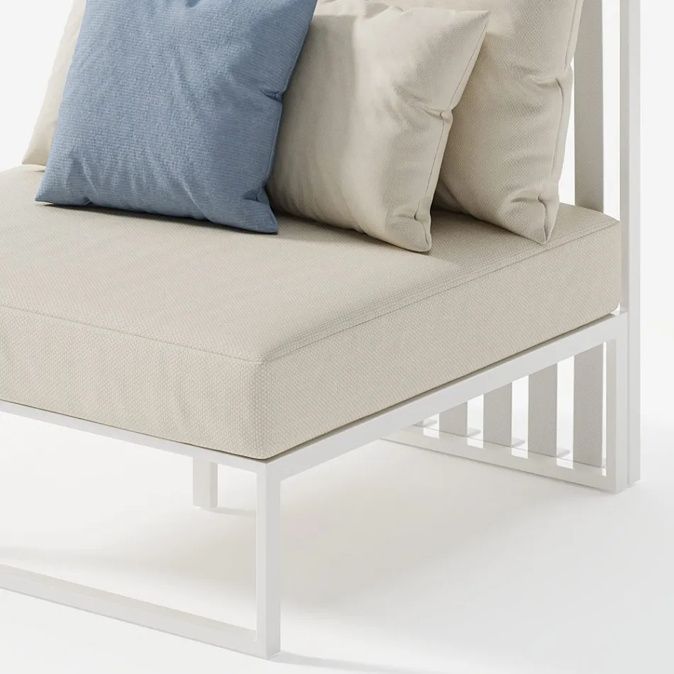 Gartensessel mit Stoffsitz und Aluminiumstruktur Made in Italy - Juliediv Viadurini