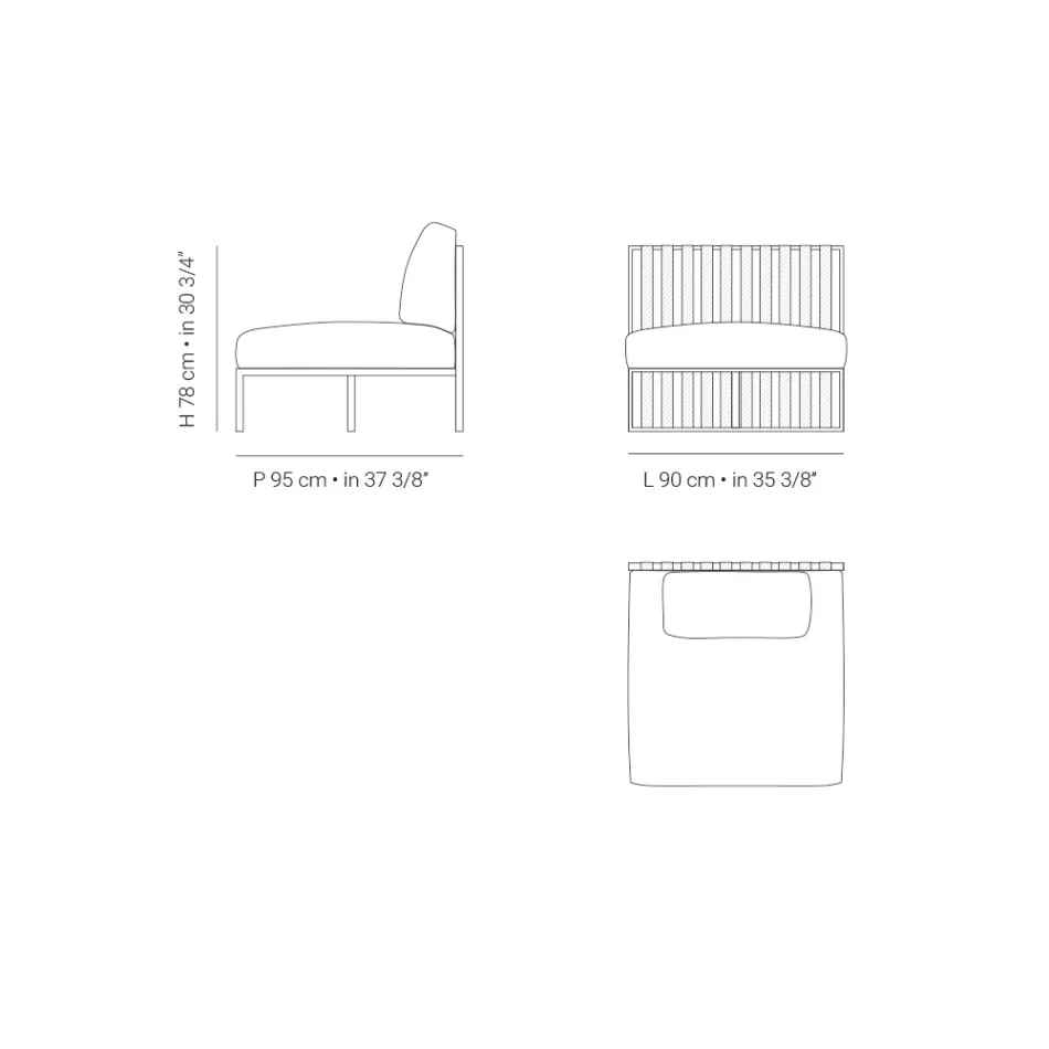 Gartensessel mit Stoffsitz und Aluminiumstruktur Made in Italy - Juliediv Viadurini