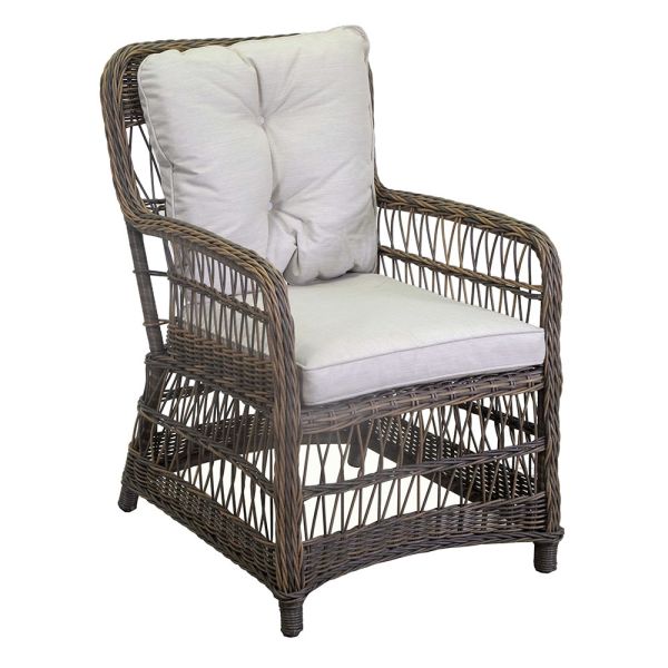 Gartenstuhl mit aluminiumgestell und polyrattan-bespannung - puntina
