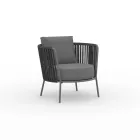 Edelstahl-Gartensessel mit Seilrückenlehne - Luxura Viadurini