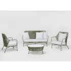 Gartensessel aus Aluminium und Seilgeflecht - Asteria Viadurini