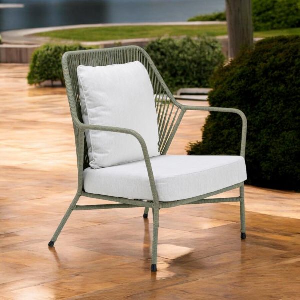 Gartensessel aus aluminium und seilgeflecht - asteria