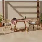 Gartensessel aus Aluminium- und Polyrattan-Geflecht und Kissen - Ellide Viadurini