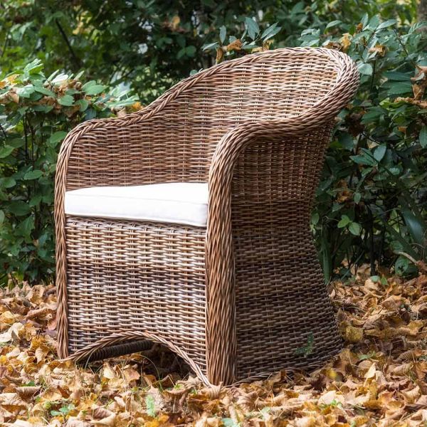 Gartenstuhl aus aluminium- und polyrattan-geflecht - melina