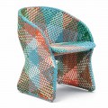 Gartensessel aus farbig geflochtener Kunstfaser - Maat von Varaschin