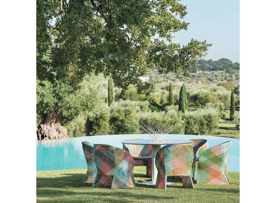 Gartensessel aus farbig geflochtener Kunstfaser - Maat von Varaschin Viadurini