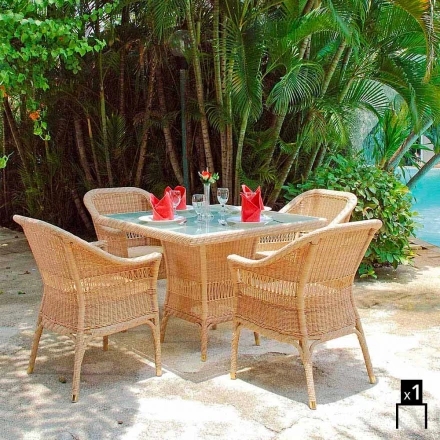 Polyethylen Gartensessel Hand Chad gewebt Viadurini