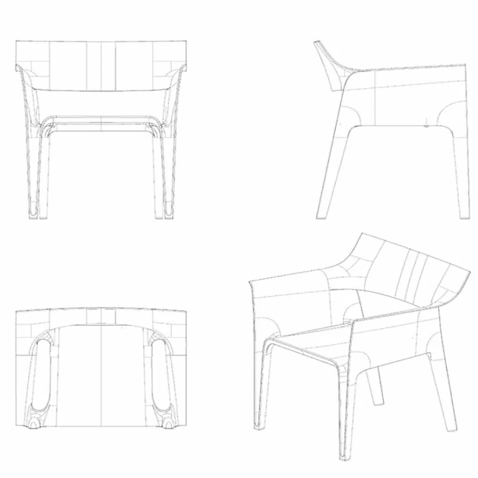 Pedrera Vondom Gartensessel aus Polypropylen und Glasfaser Viadurini