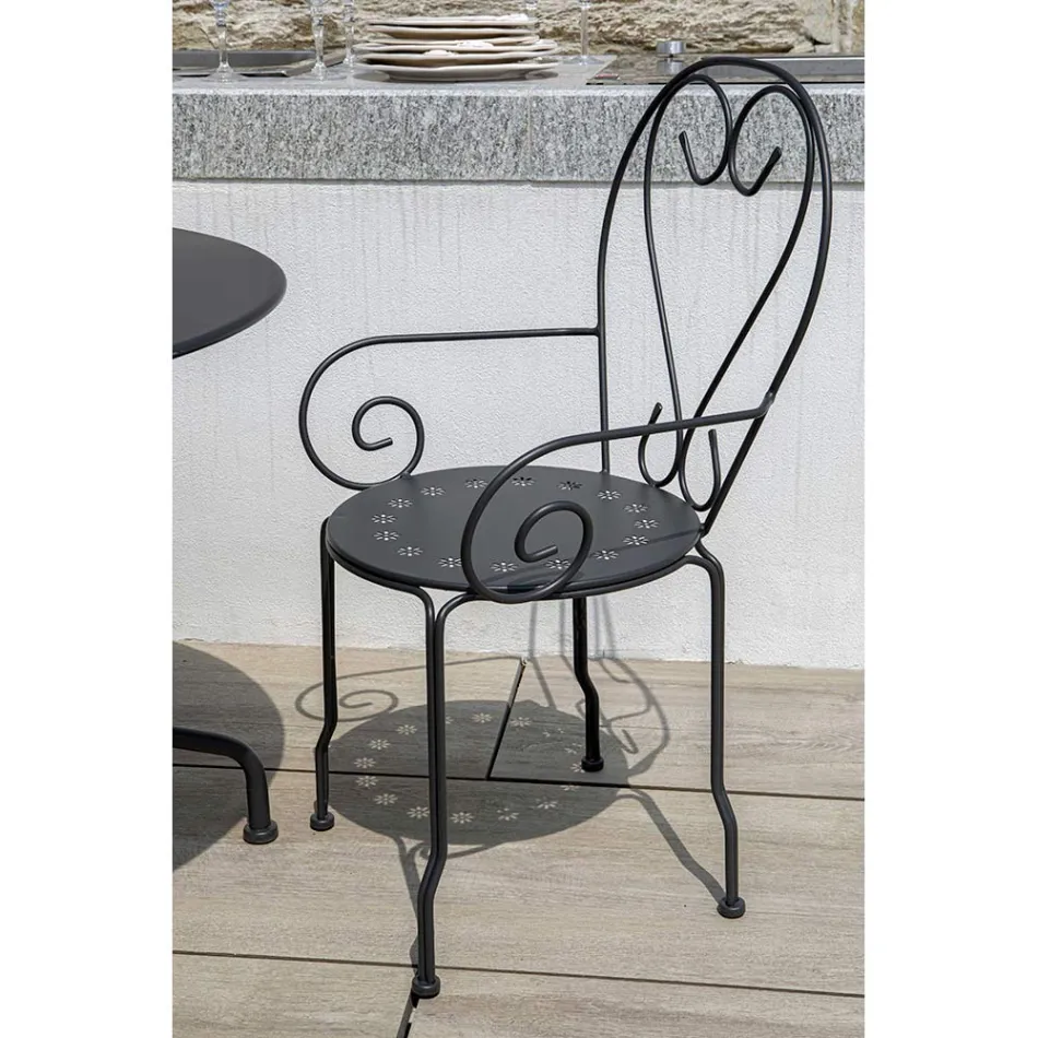 Gartenstuhl ganz aus Metall - Archiv Viadurini