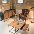 Innensessel komplett aus Vintage-Leder mit gealterter Wirkung - Stempel Viadurini