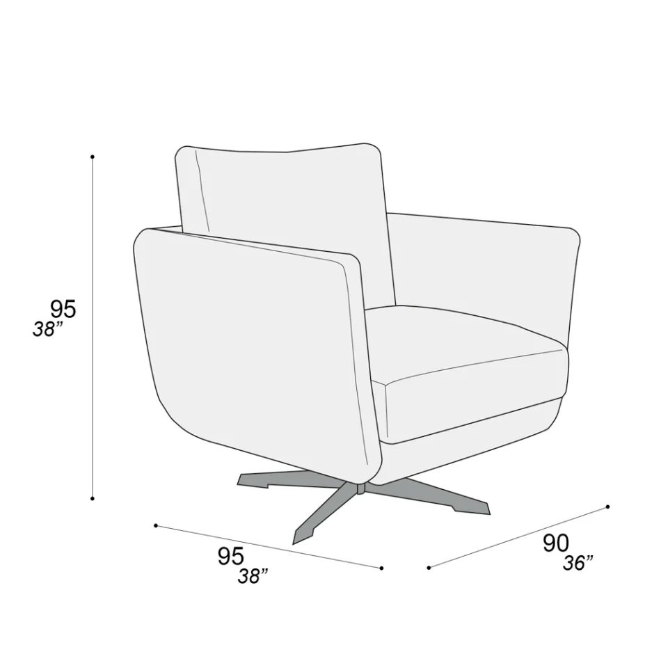 Wohnzimmersessel mit Dreh- oder Festfuß Made in Italy - Ironic Viadurini