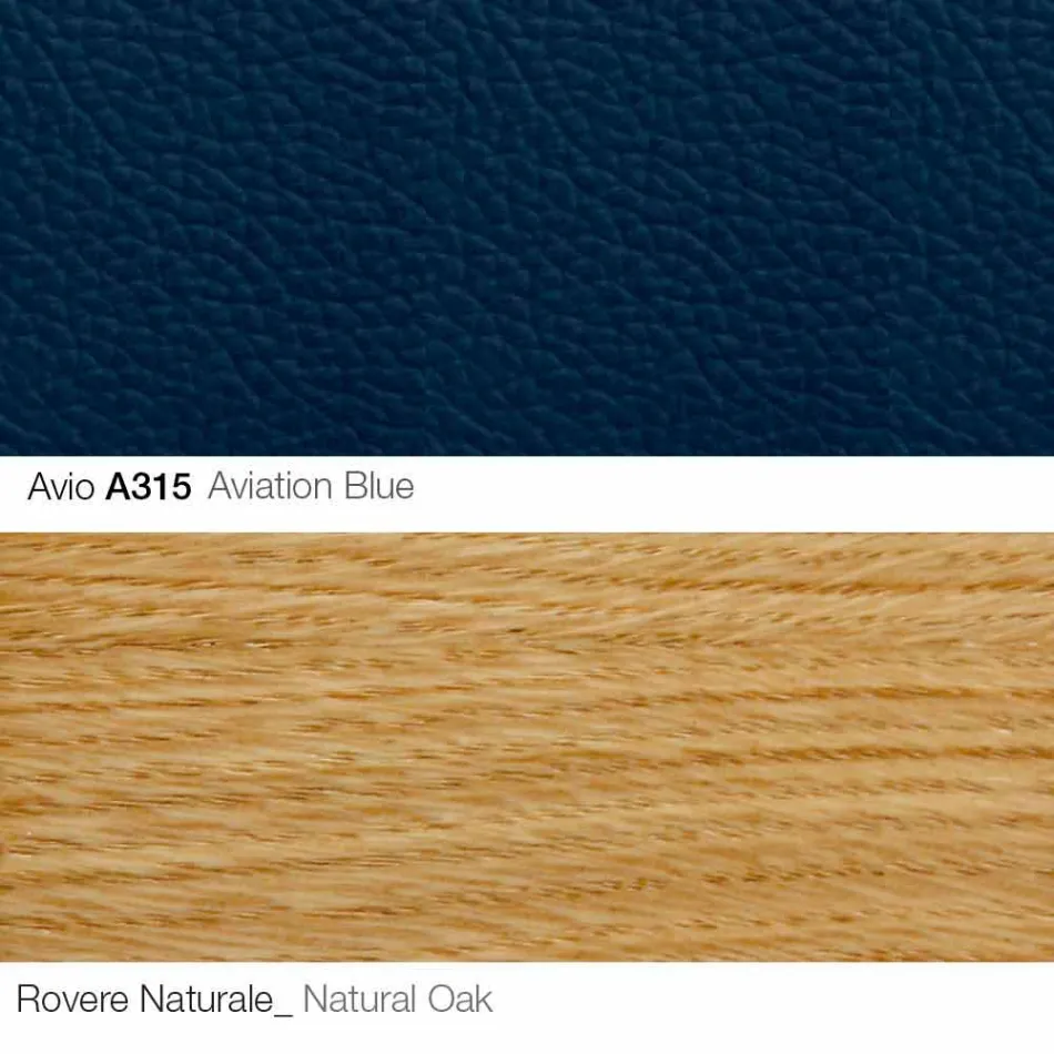 Wohnzimmersessel mit Fußstütze aus Leder und Holz Made in Italy - Butterfly Viadurini