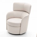 Drehbarer Wohnzimmer-Sessel aus Leder und Schwarzmetall Made in Italy - Mirtillo